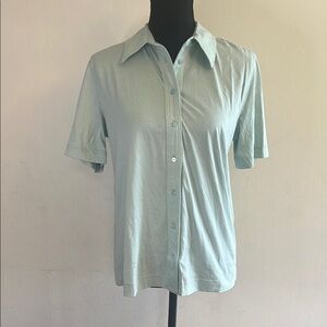 Banana Republic Mint Green Fitted Button Down Shirt with Notched Collar
